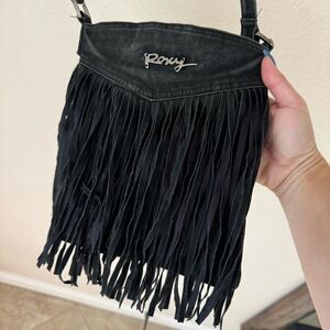 Roxy Black Fringe Crossbody Bag - Boho Style